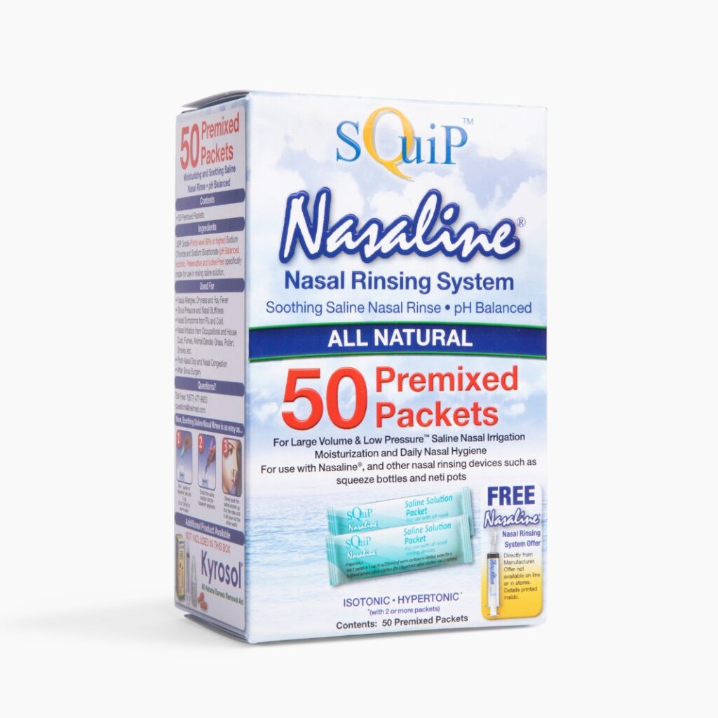 Nasaline® Salt - Box of 50 Premixed Saline Packets - SQuiP Nasaline